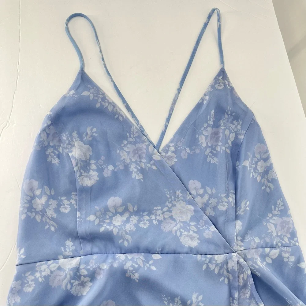Lulus NEW In Love Forever Maxi Dress Size XL Floral Lace Up Back Ruffle Tiered - Picture 11 of 12
